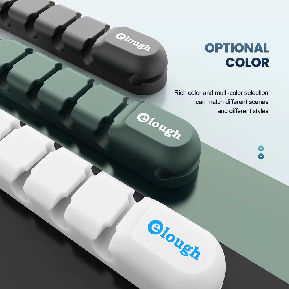Cable Organizer Desktop Cable Management Silicone USB Cable Winder Clips Cable Holder for Mouse Headphone Wire Holder Organizer