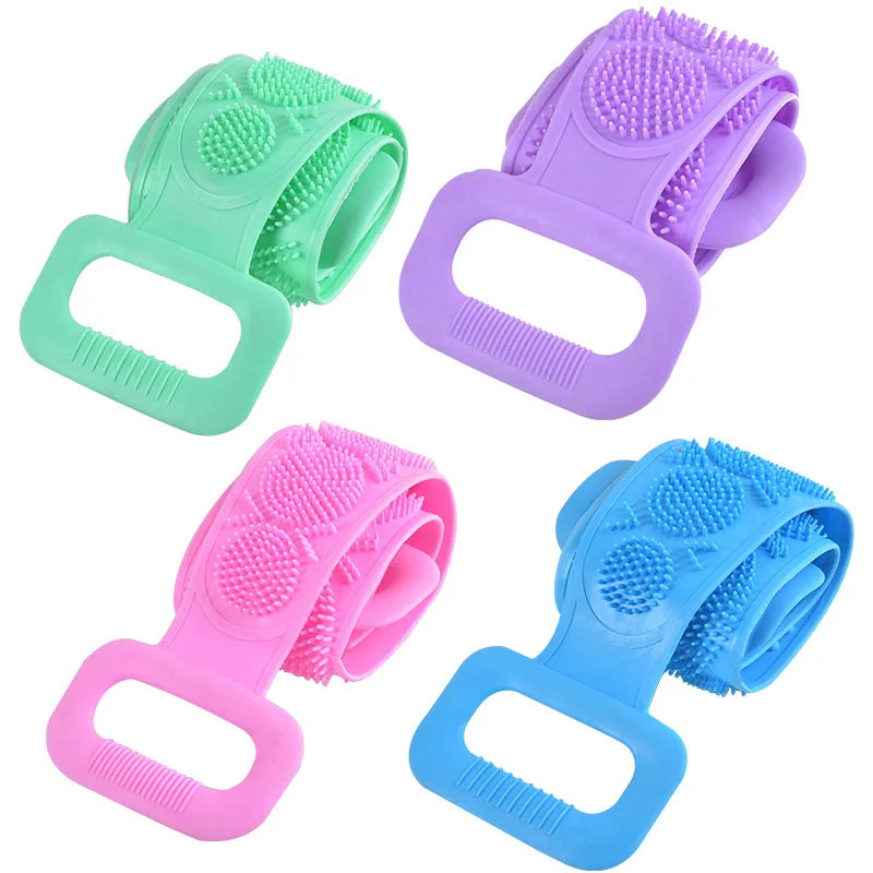 Body Sponge Silicone Brushes Bath Towels Scrubber Rubbing Back Peeling Massage Shower Belt Extended Skin Clean Brushes