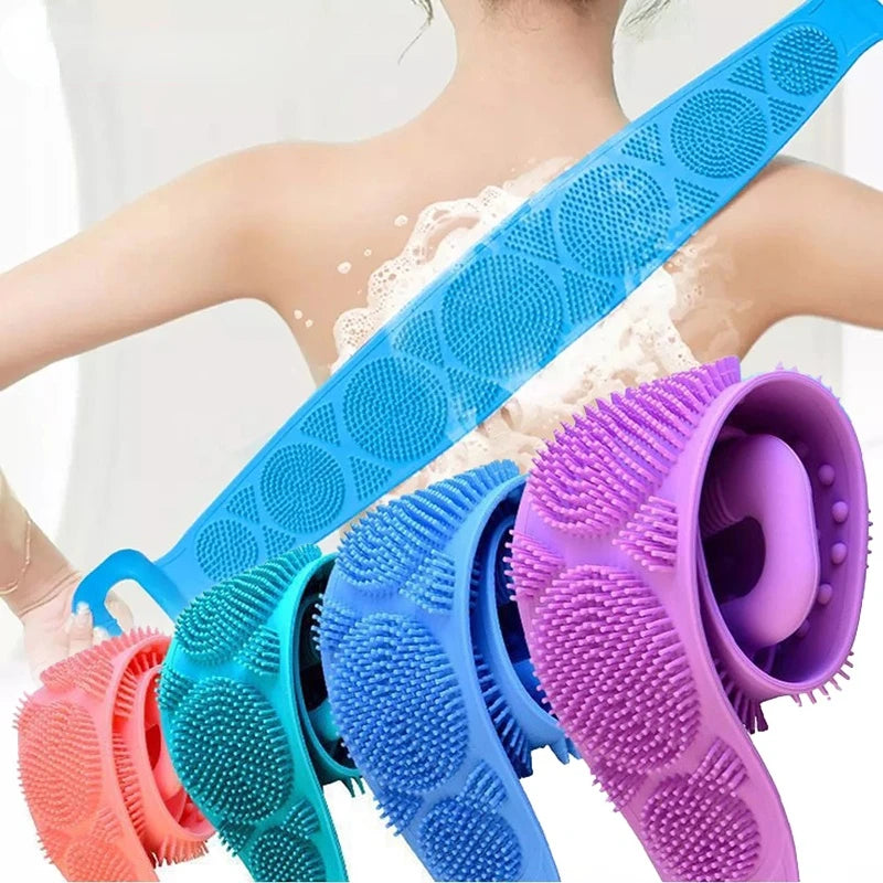 Body Sponge Silicone Brushes Bath Towels Scrubber Rubbing Back Peeling Massage Shower Belt Extended Skin Clean Brushes